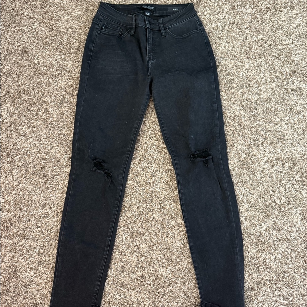Judy Blue Black Skinny Distressed Jeans